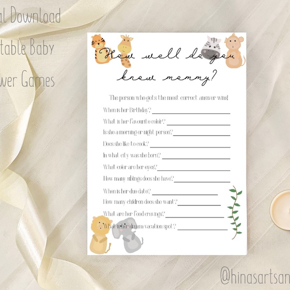 Printable Baby shower games pack of 6 - Picture 3 of 7